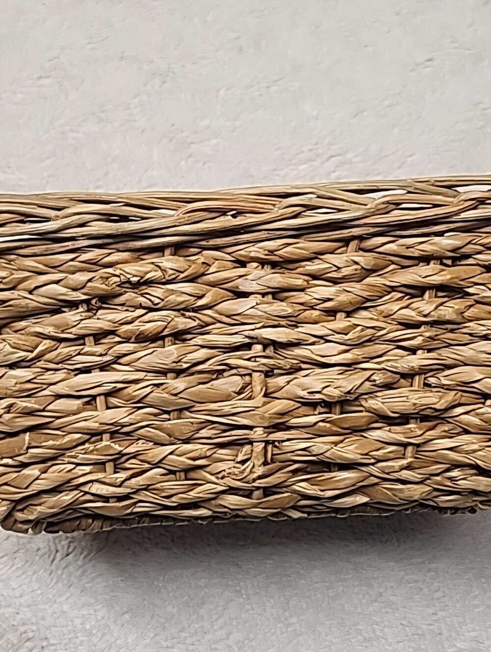 Natural Woven Rectangular Storage Basket - Tan, Wicker Basket With Handles - Picture 2 of 14